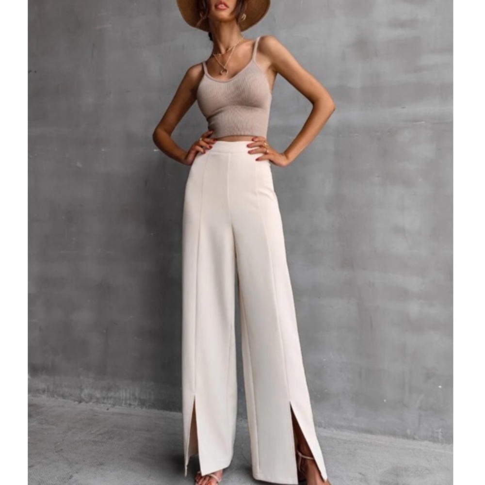 Wide leg side slit pants - Picture 7 of 16